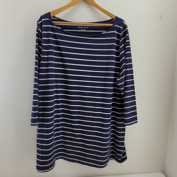 Ava & Viv Boatneck Tunic Top - Picture 1 of 8